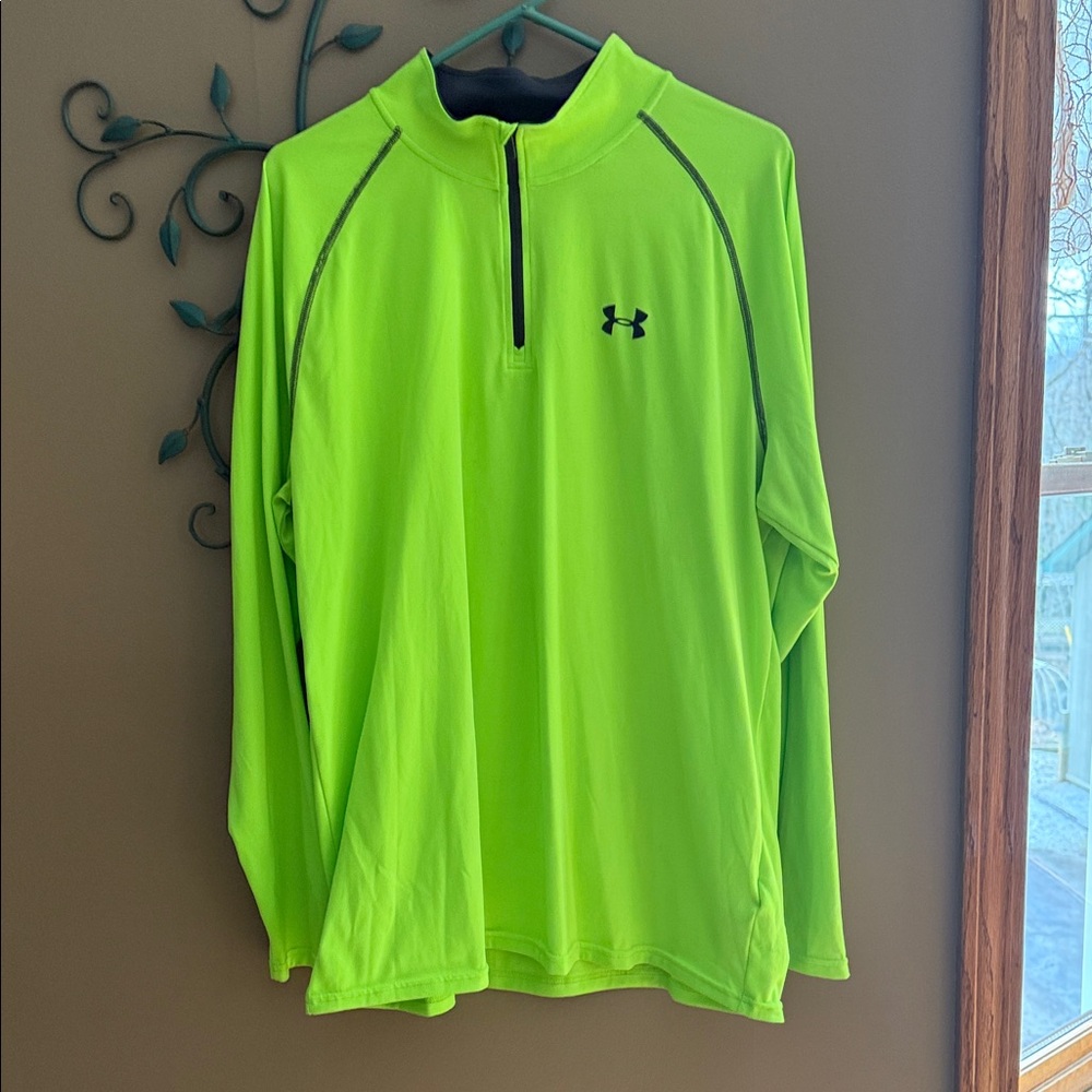 Under Armour Men's Bright Green half zip pullover top